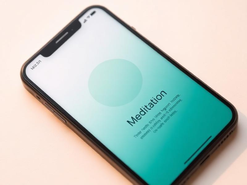 Aplicativo mobile do professor com tela de meditação guiada